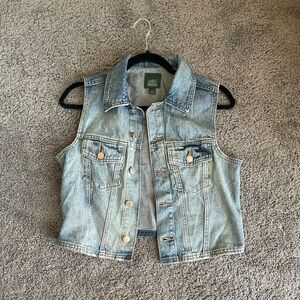 wild fable Light Wash Denim Vest - Blue